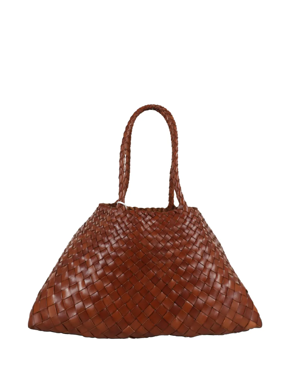 DRAGON DIFFUSION large Santa Croce woven-design shoulder bag - Marrone