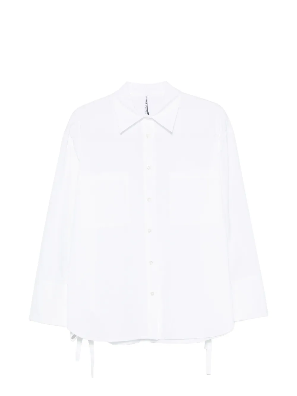 Liviana Conti drawstring-hem chest-pocket shirt - Bianco