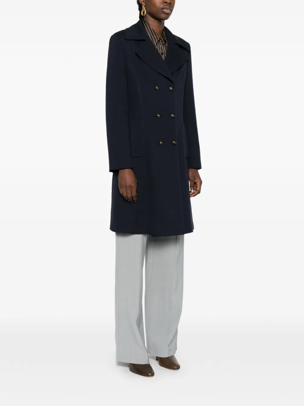  Etro Double-breasted Coat - Blue 