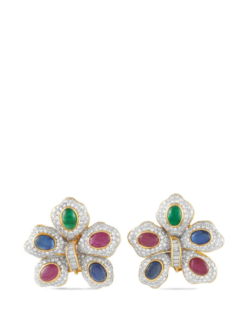 LB Exclusive Retro Flower diamond earrings - Oro