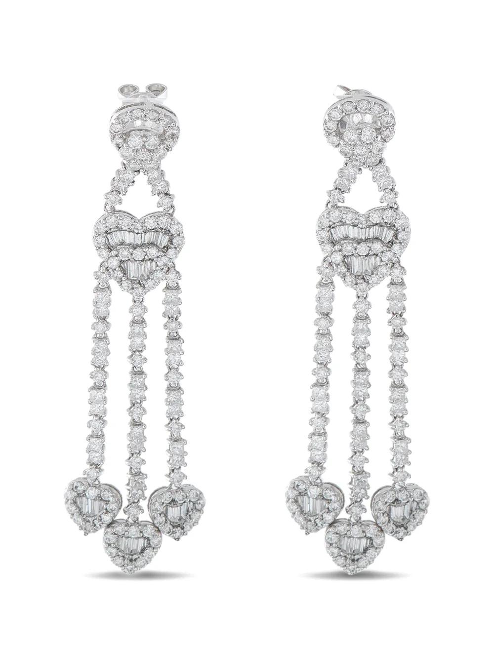 LB Exclusive diamond heart drop earrings - Argento