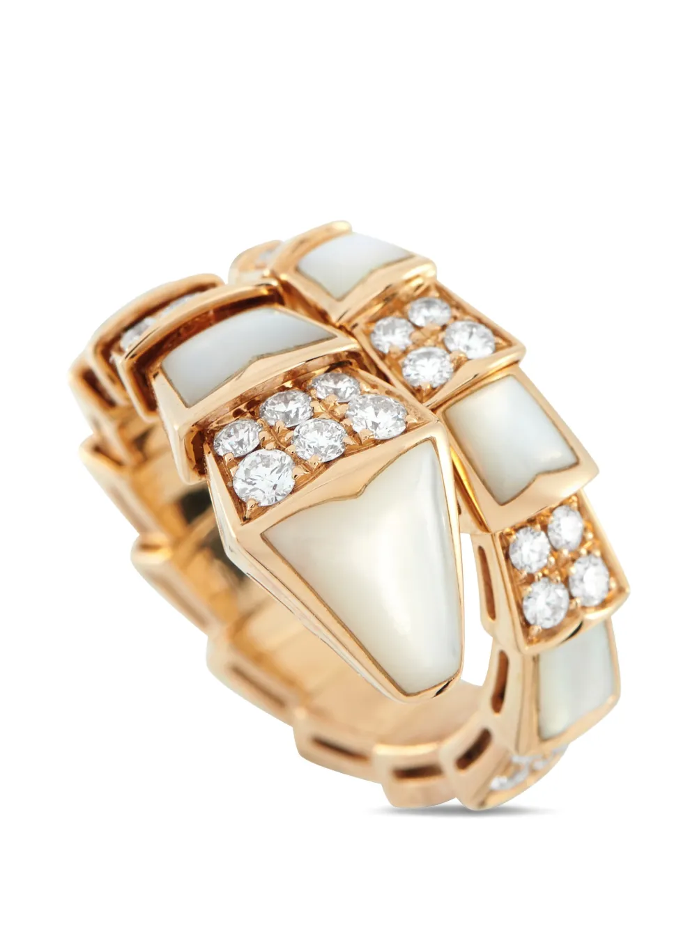 Bvlgari Pre-Owned diamond mother-of-pearl ring - Oro