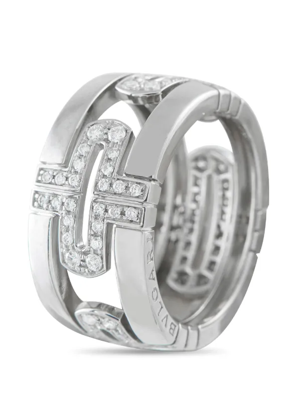 Bvlgari Pre-owned Parentesi Diamond Ring in Silver