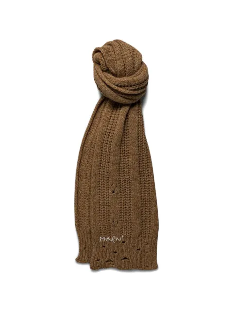Marni ribbed-knit distressed scarf