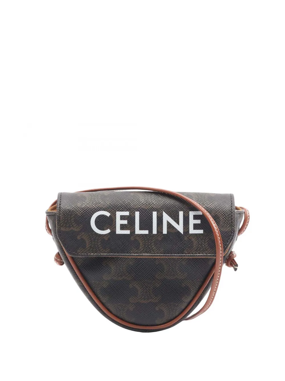 Celine Pre-Owned 2021 Coated Canvas Triomphe Triangle crossbody bag - Nero