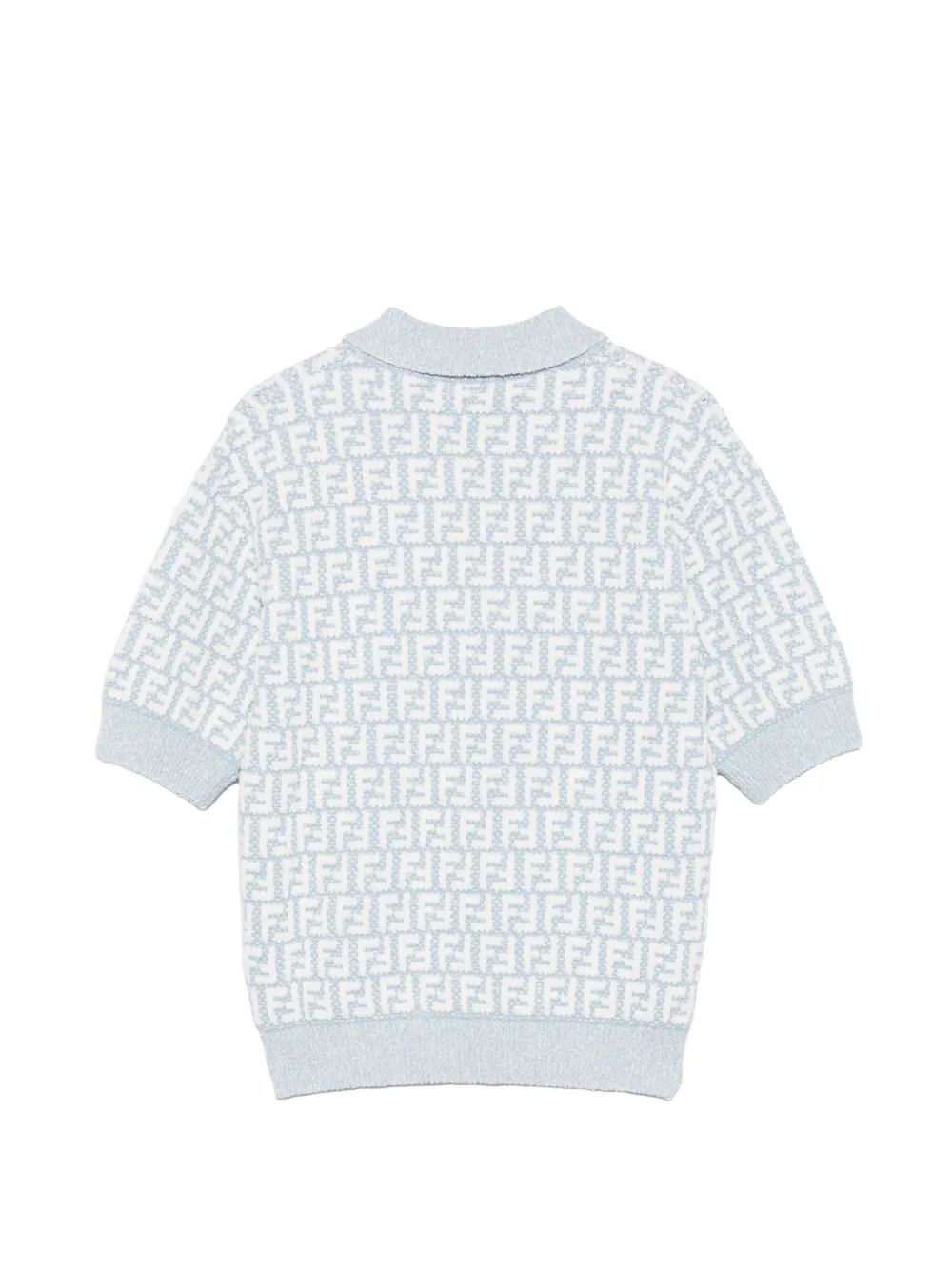 Fendi Kids Poloshirt met FF-patroon Blauw