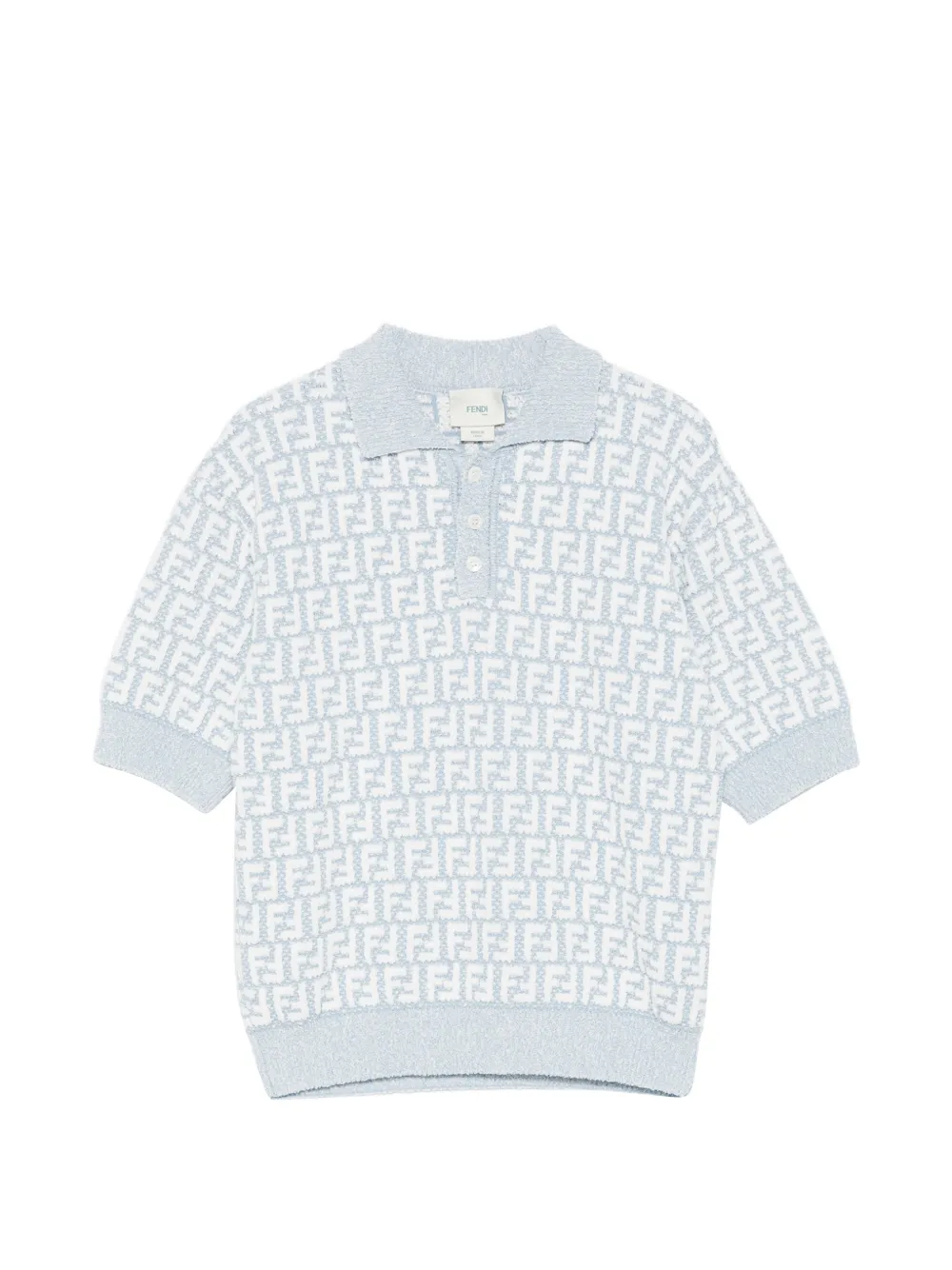 Fendi Kids FF-pattern polo shirt - Blu