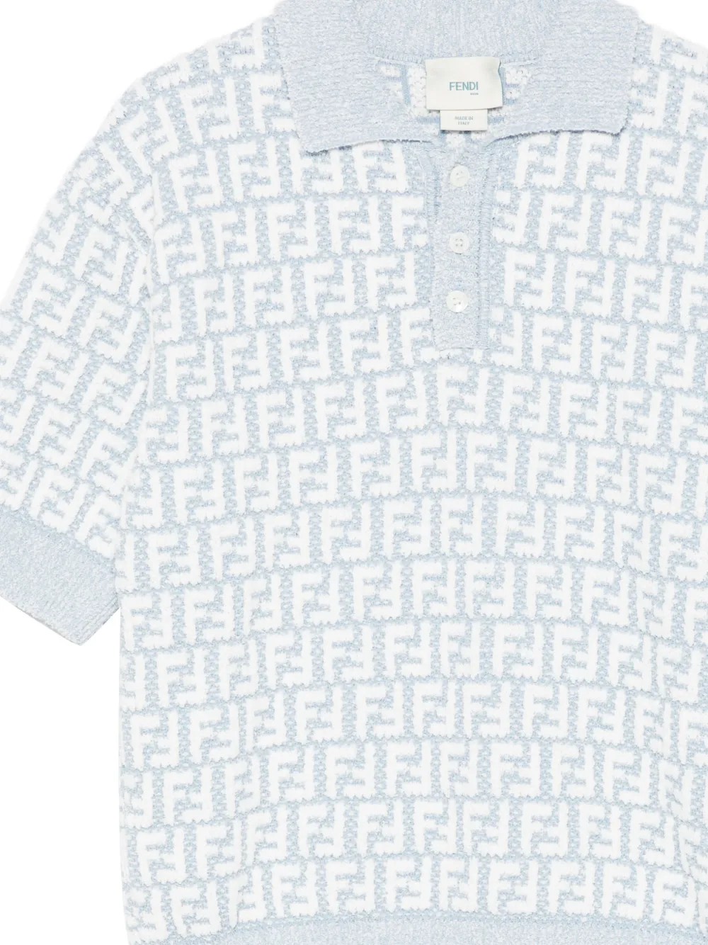 Fendi Kids Poloshirt met FF-patroon Blauw
