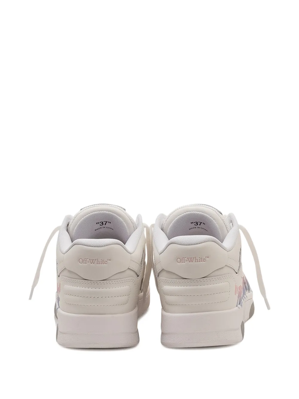 Off-White Kids Out Of Office leren sneakers Beige