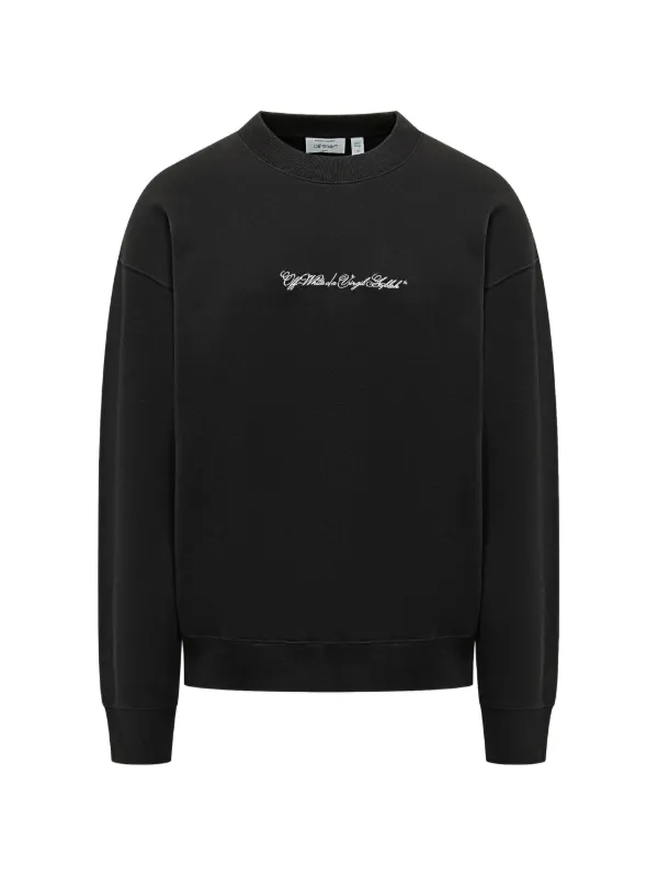 Off-White Script Arrow Crewneck in Black