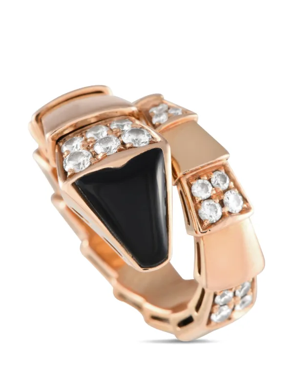 Bvlgari Pre-owned Serpenti Viper Diamond Ring in Pink