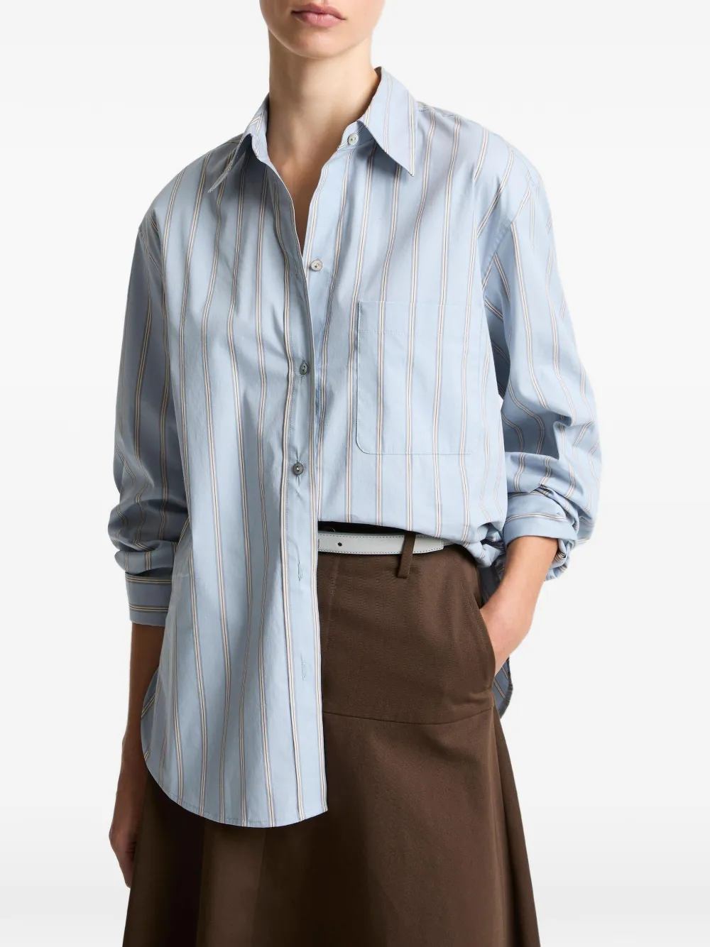Vince striped button shirt - Blu