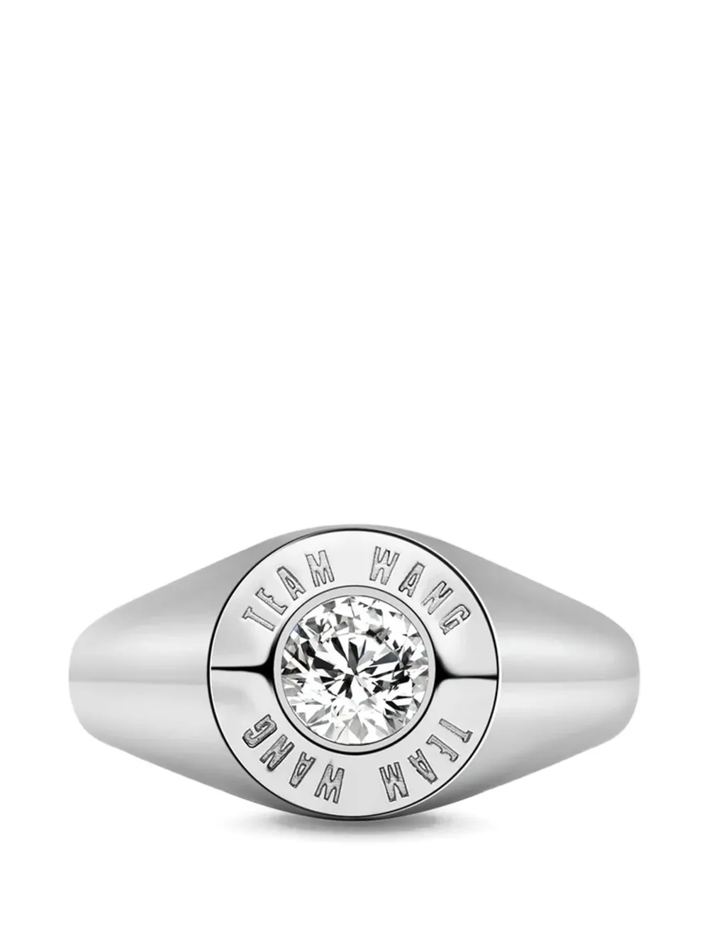 TEAM WANG design The Original 1 logo-engraved ring - Argento