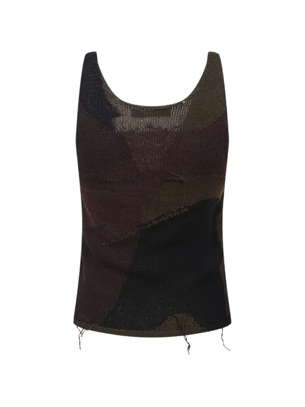 OUR LEGACY Solo Intarsia Distressed Top in Brown