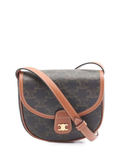 Celine Pre-Owned 2022 Mini Triomphe Coated Canvas Embroidered Triomphe Heart Besace crossbody bag
