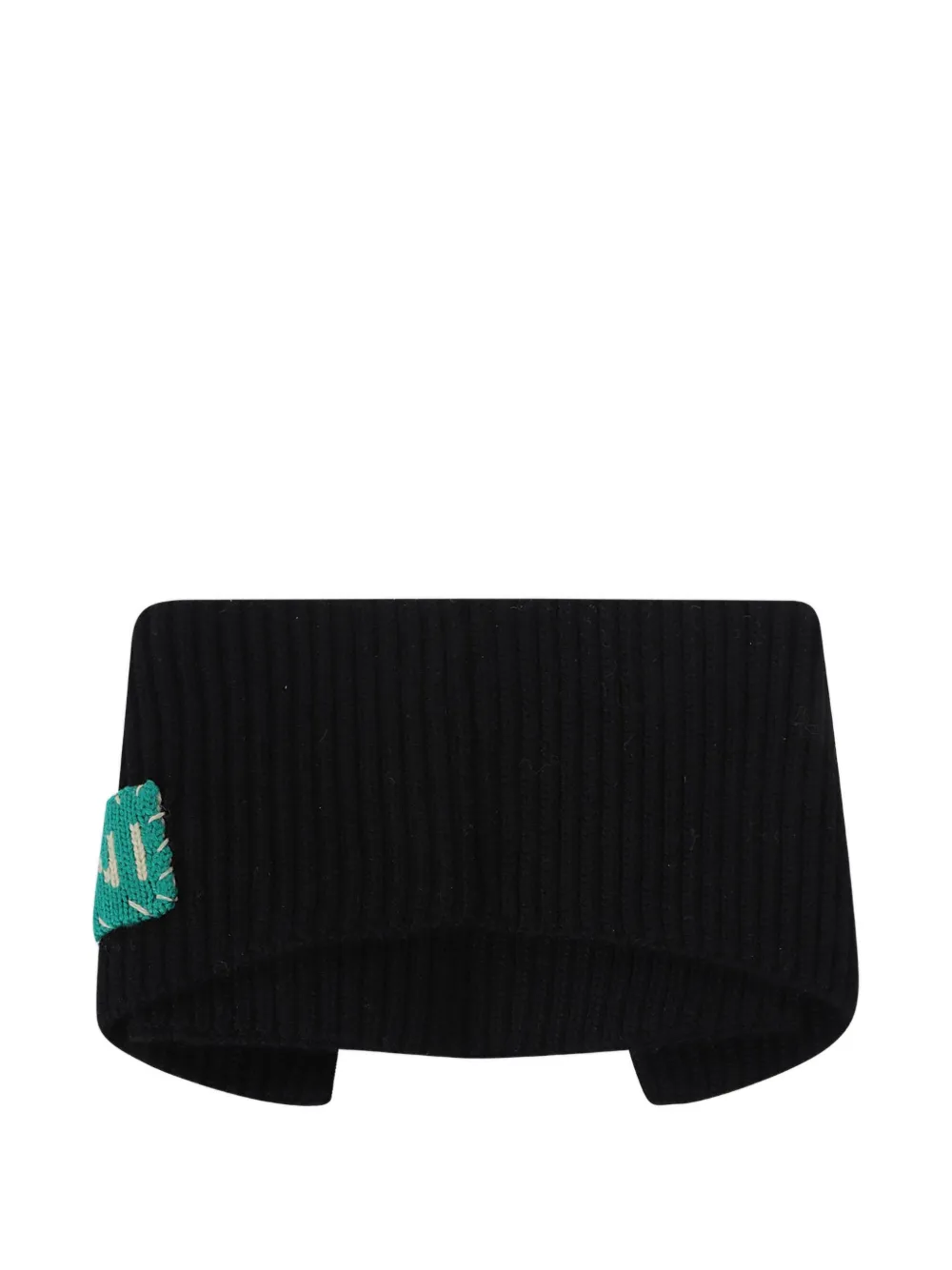 Marni knit logo-patch scarf - Nero