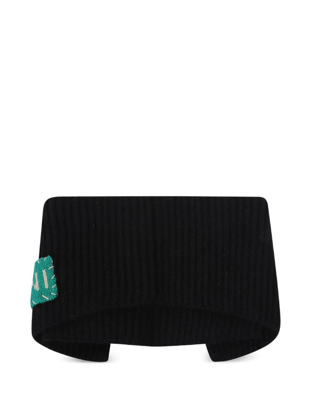 Marni knit logo-patch scarf - Nero