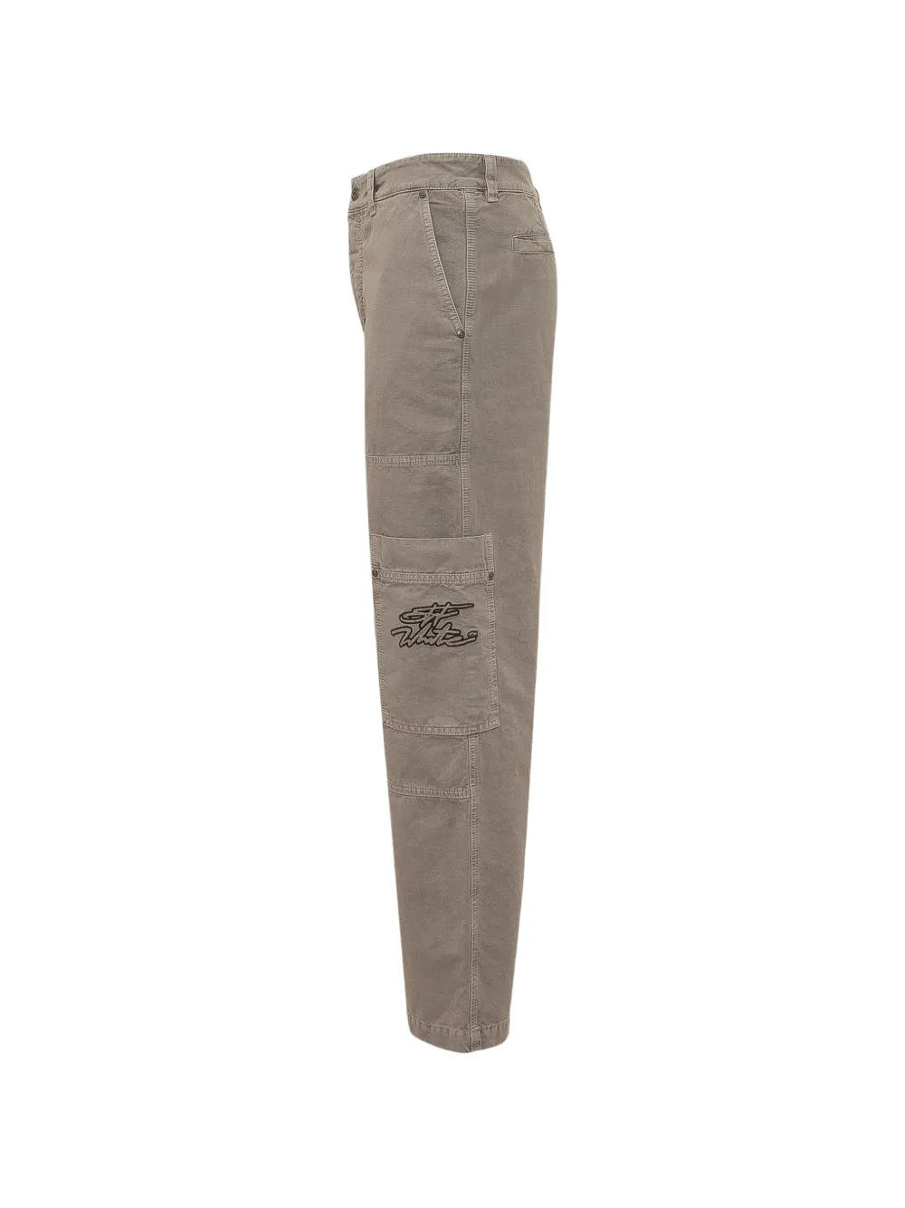 Off-White Cargo broek met geborduurd logo Grijs