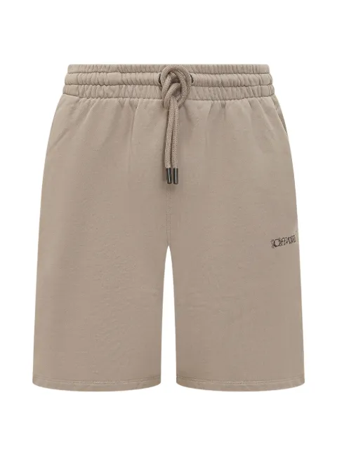 Off-White drawstring heraldic print shorts