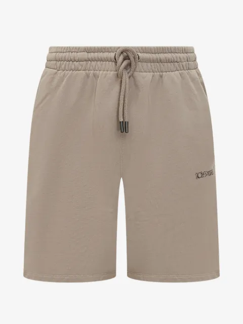 Off-White drawstring heraldic print shorts