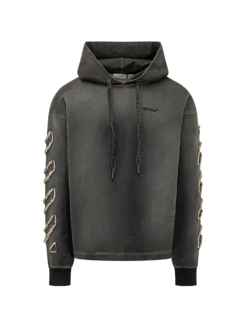 Off-White diagonals distressed hoodie