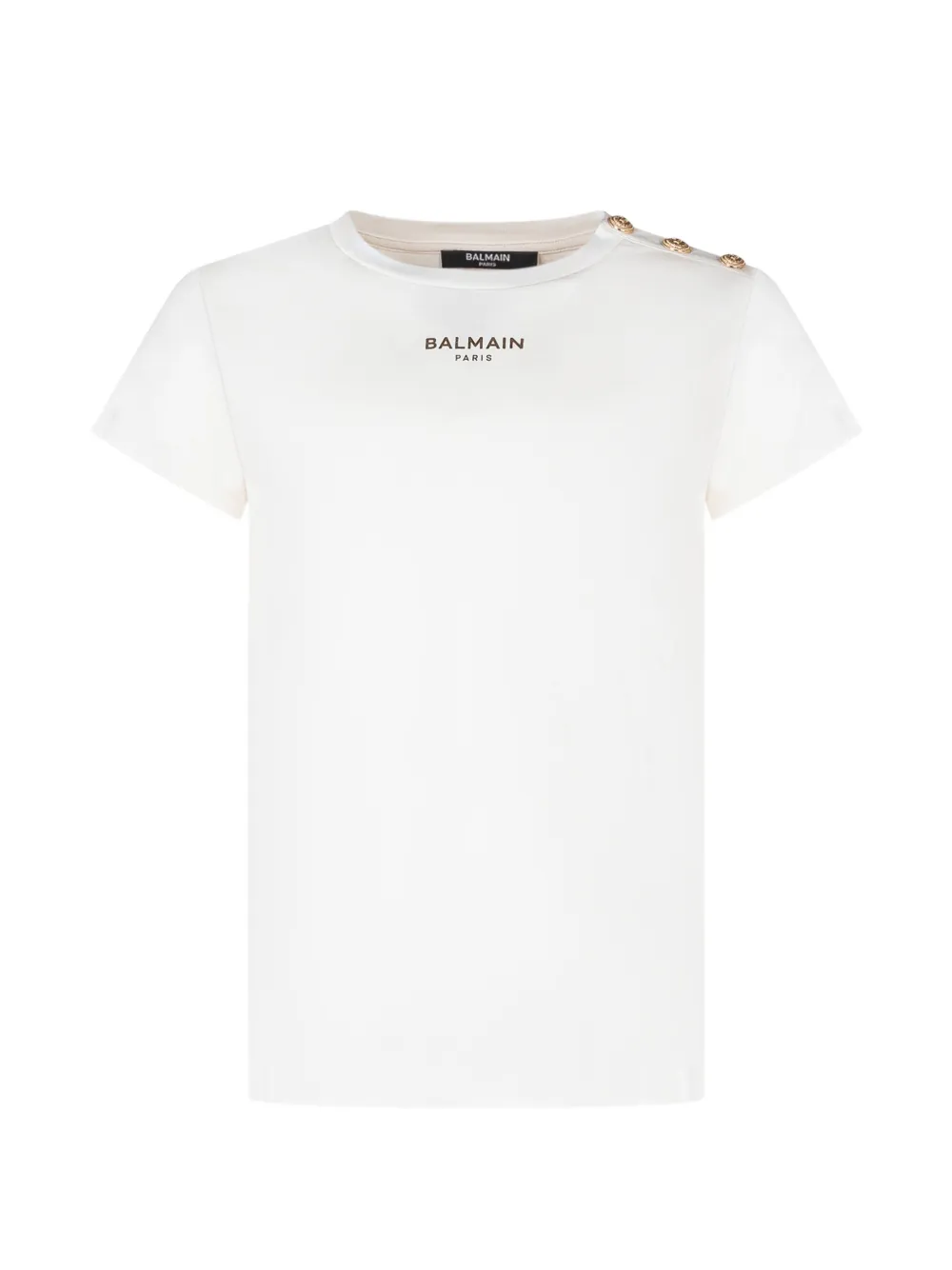 Balmain Kids button detail T-shirt - Bianco