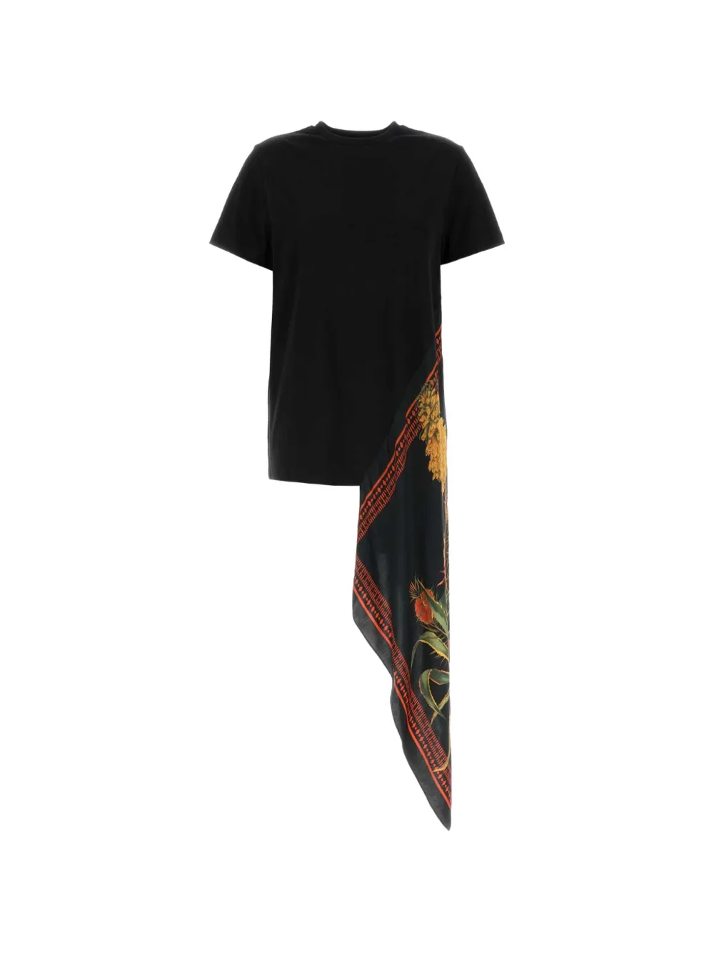 Blumarine floral-print panelled T-shirt - Nero