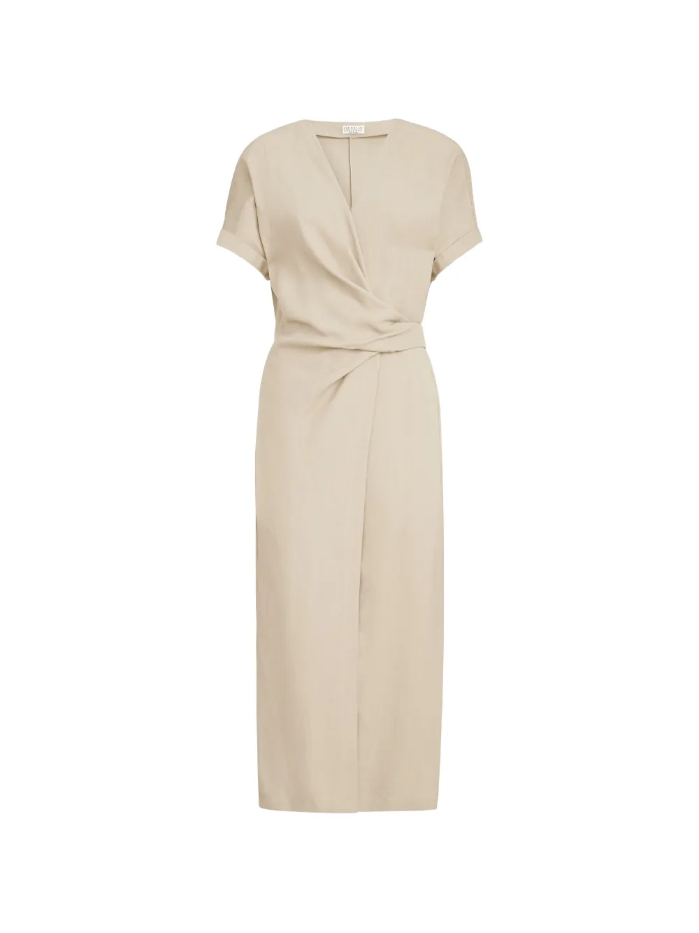 Brunello Cucinelli V-neck wrap dress - Toni neutri