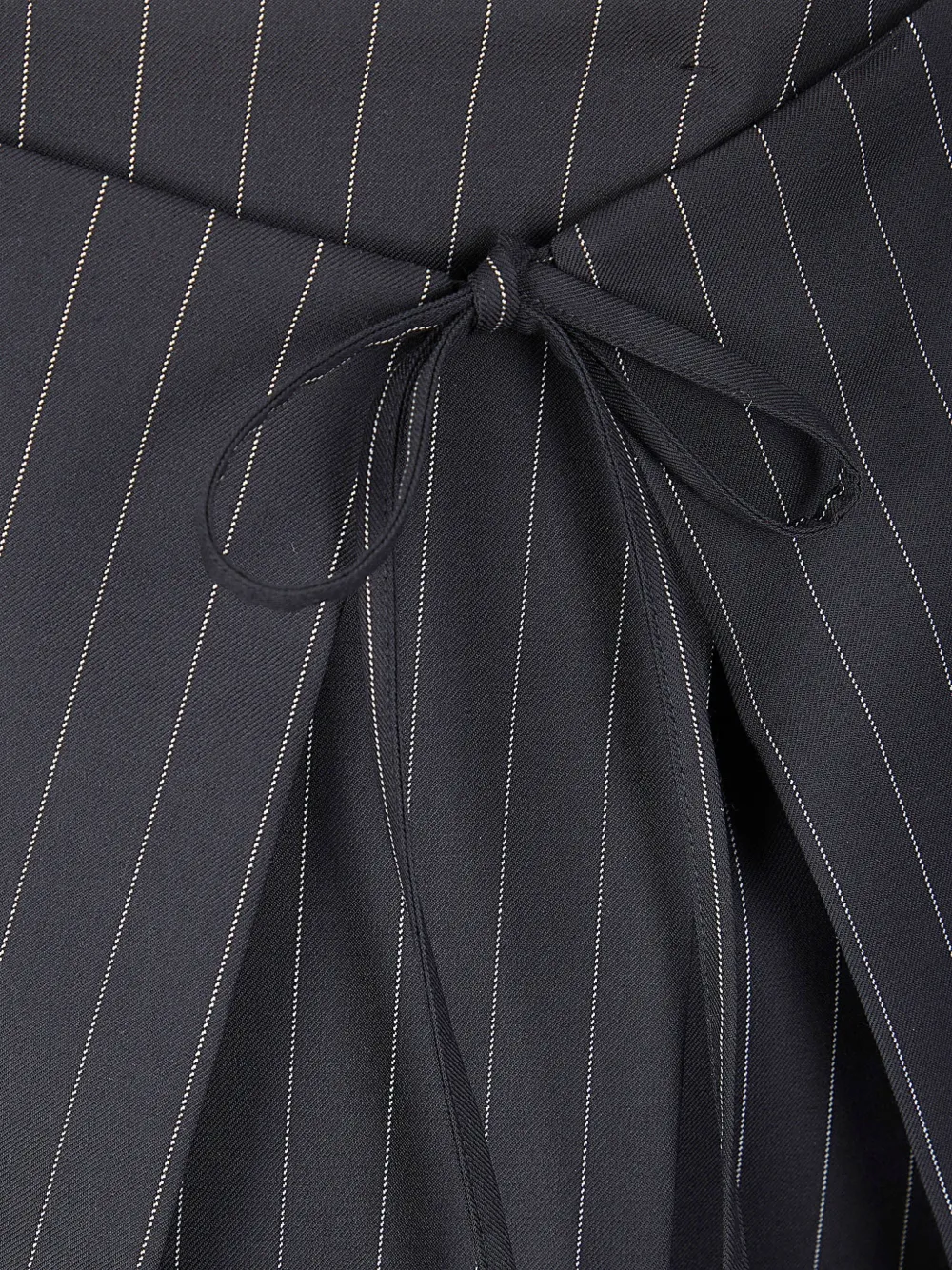  Sportmax Fatti Mini Pinstripe-pattern Tie-detail Skirt - Grey 