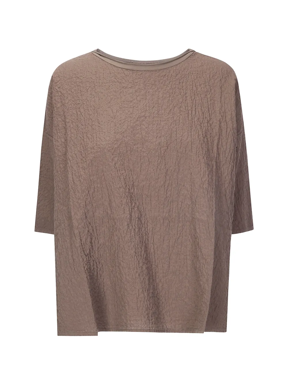 Labo.art Crepe-effect T-shirt In Brown