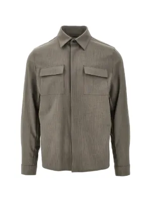 Taakk guayabera-style long-sleeve Overshirt | Brown | FARFETCH VN