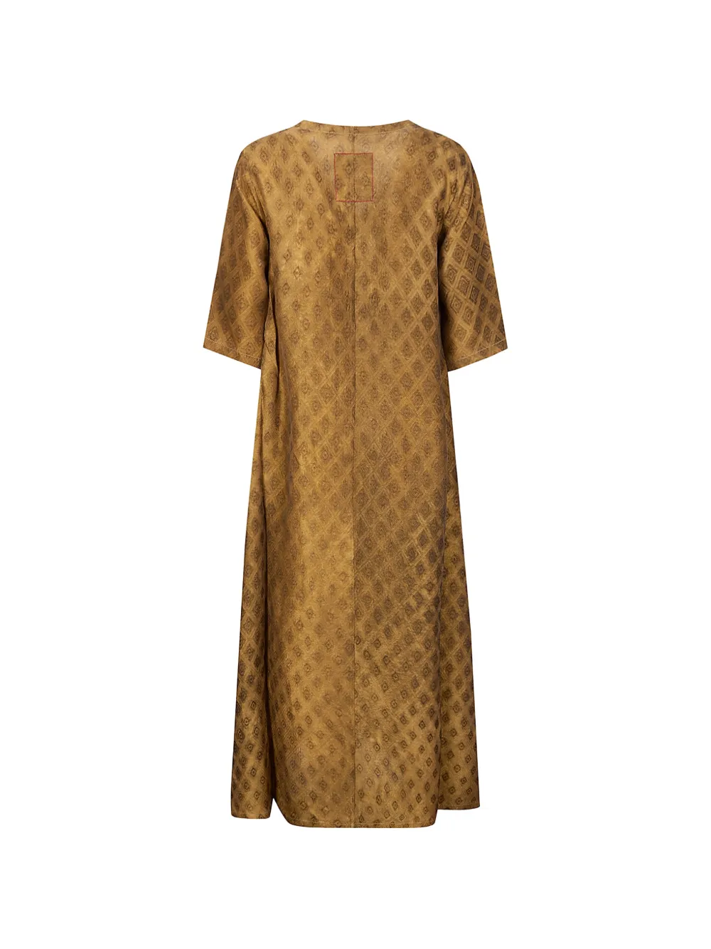  Uma Wang Apostle V-neck Patterned Midi Dress - Brown 