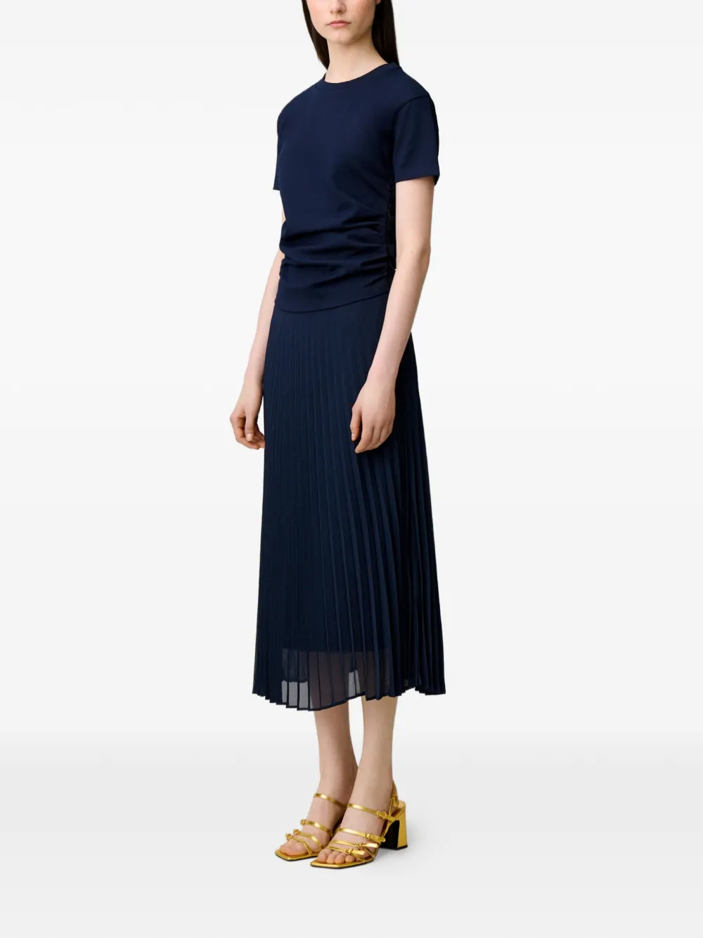 Claudie Pierlot Trompe-l'oeil midi-jurk Blauw