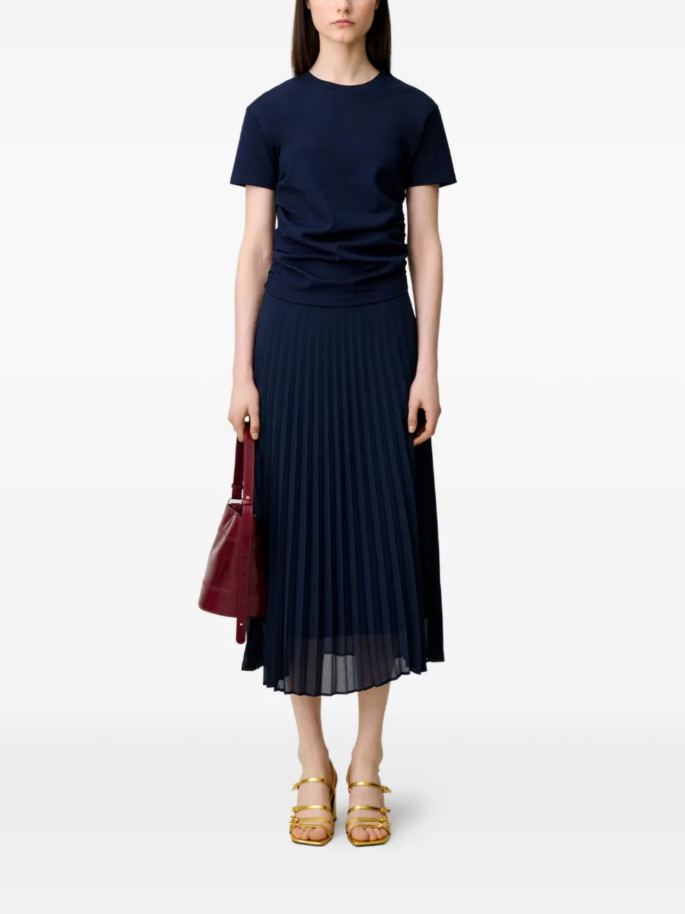 Claudie Pierlot Trompe-l'oeil midi-jurk Blauw