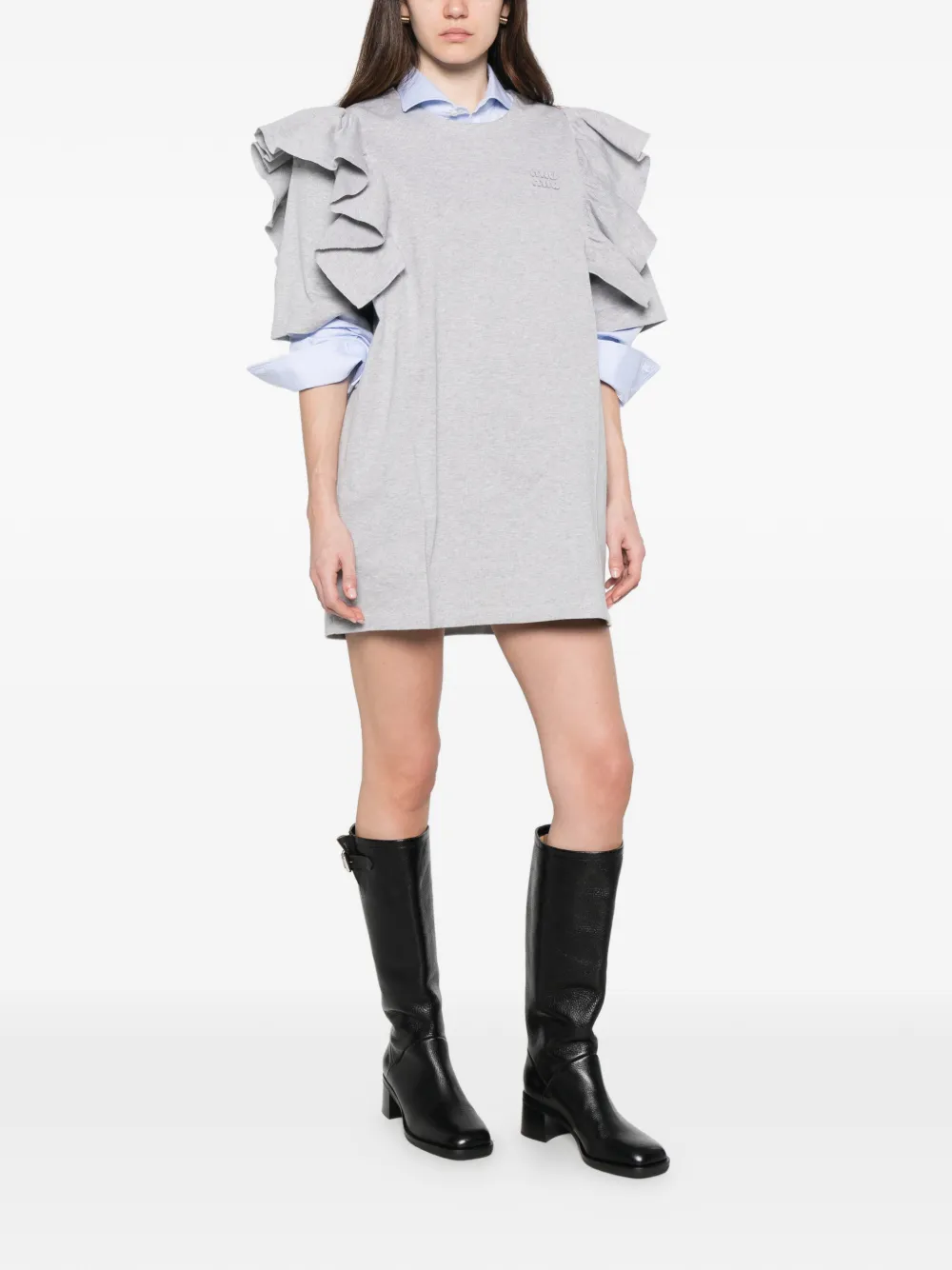 Miu Jurk met ruches Grijs