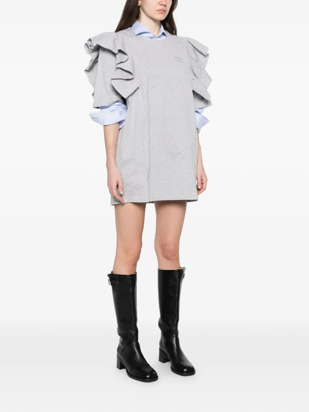 Miu Jurk met ruches Grijs