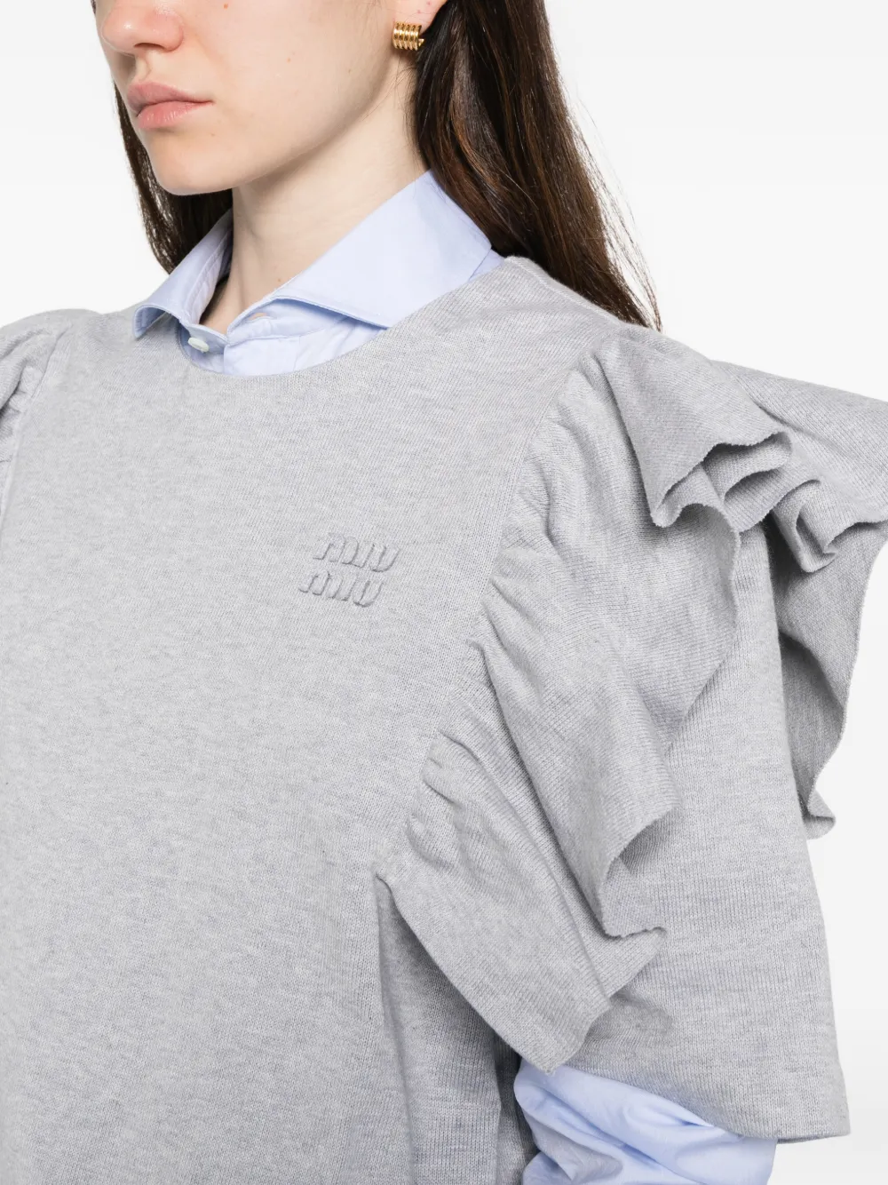 Miu Jurk met ruches Grijs