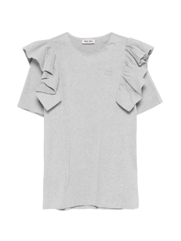 Miu Miu Ruffled Dress in Grey