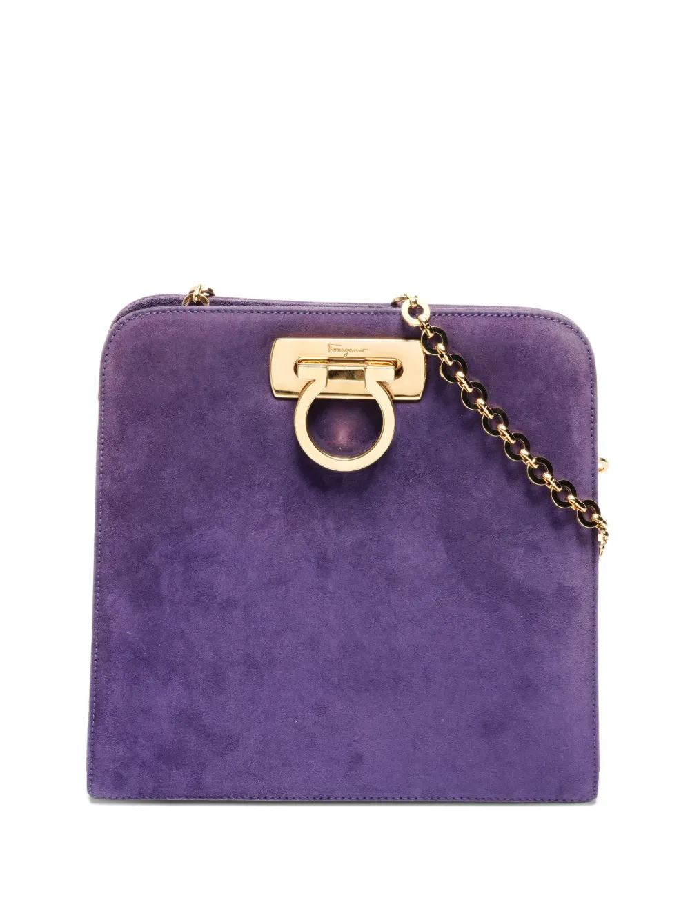 Pre-owned Ferragamo 1990s Ganchini Shoulder Bag In Purple