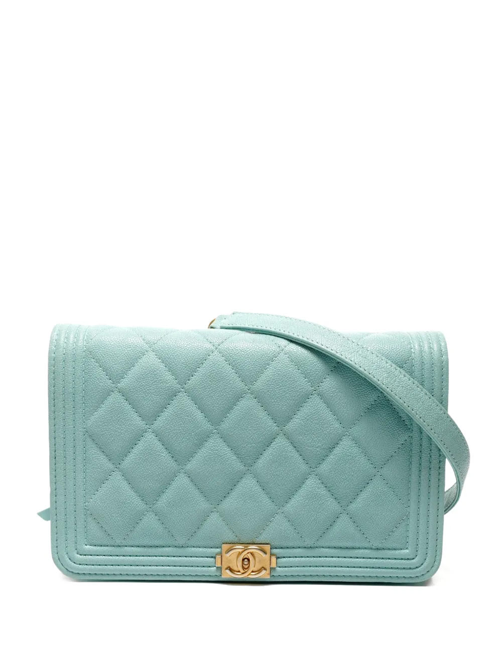 CHANEL Pre-Owned 2019 Boy Wallet On Chain bag - Blu