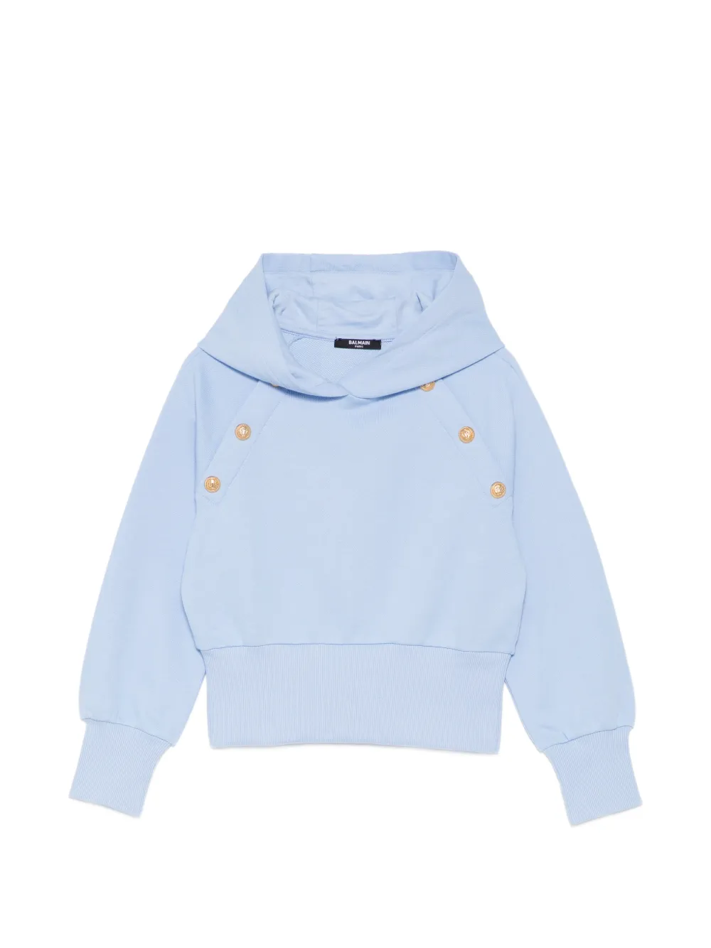 Balmain Kids button-embossed hoodie - Blu