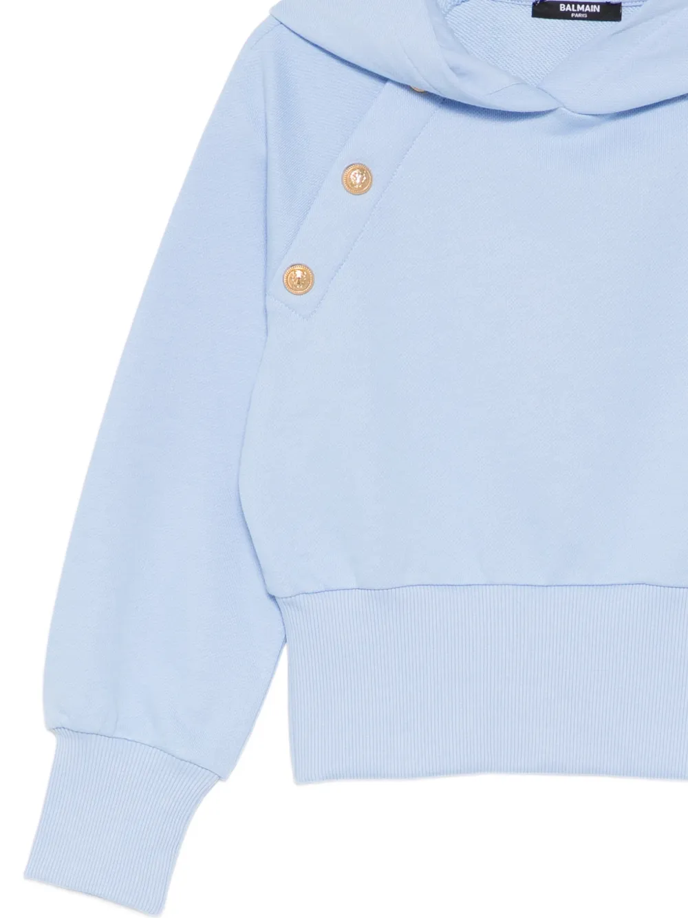  Balmain Kids Sudadera Con Capucha Y Botones - Azul 