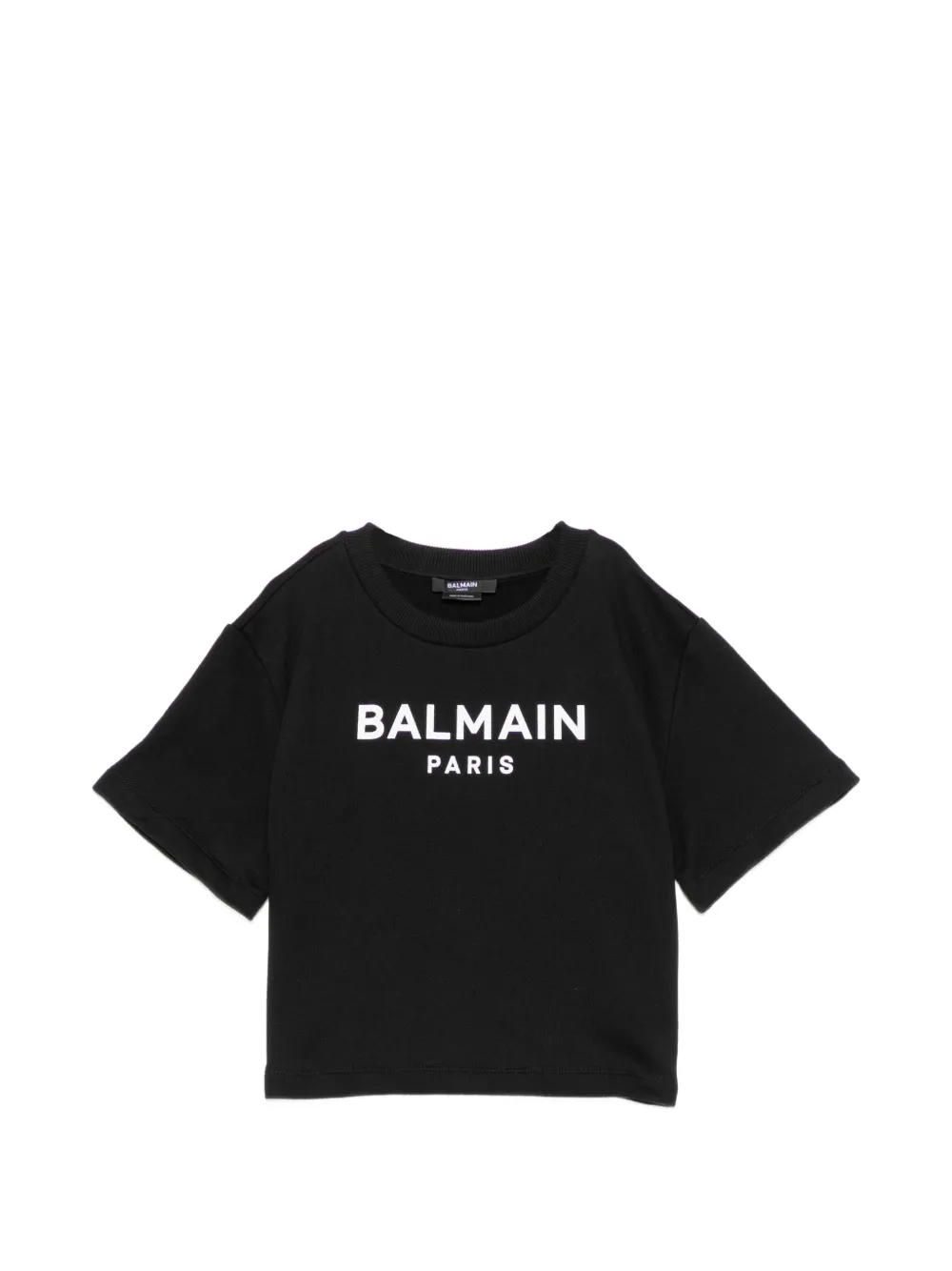 Balmain Kids logo-print round neck T-shirt - Nero