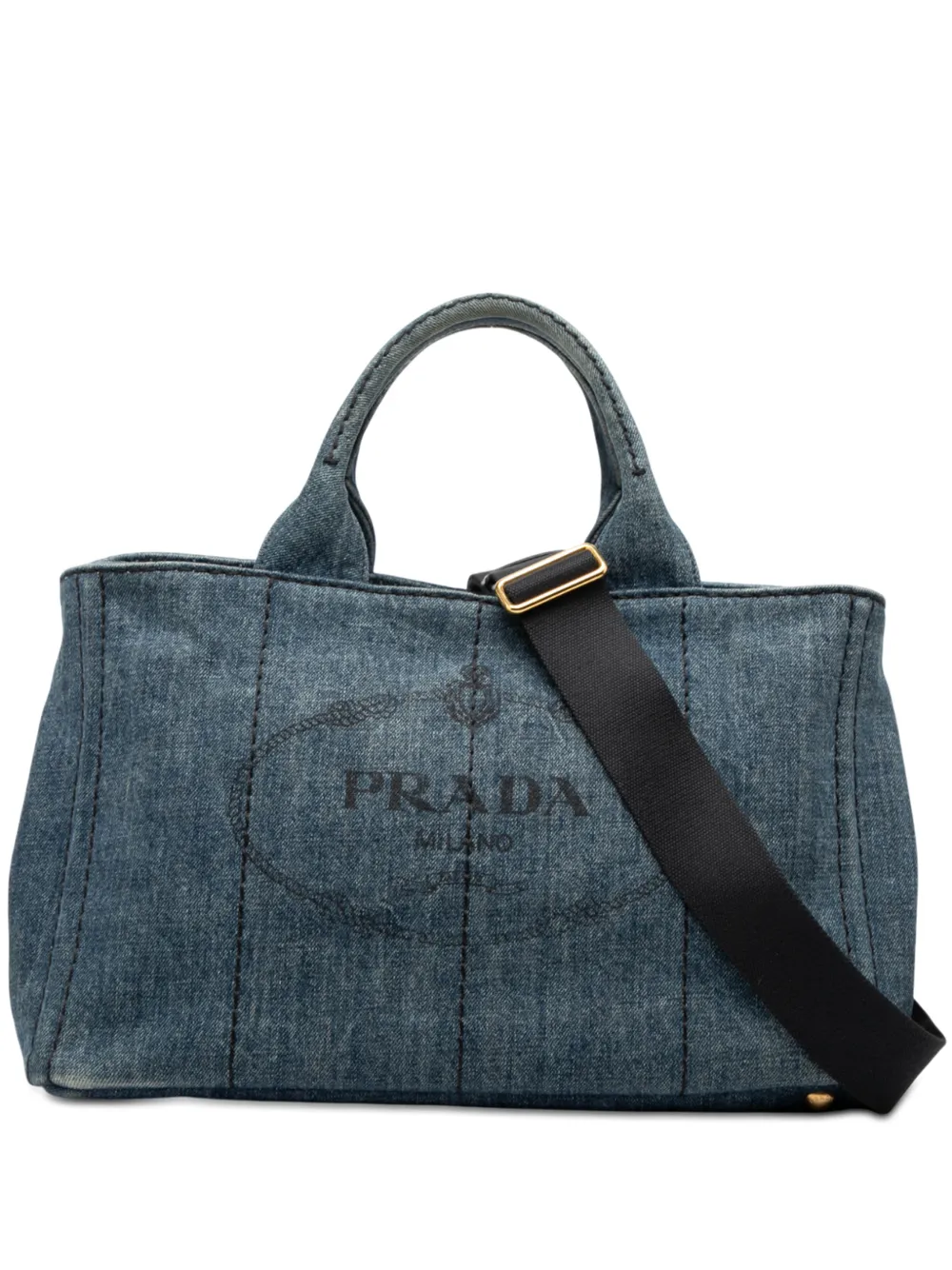Prada Pre-Owned 2013-2025 Denim Canapa Logo satchel - Blu