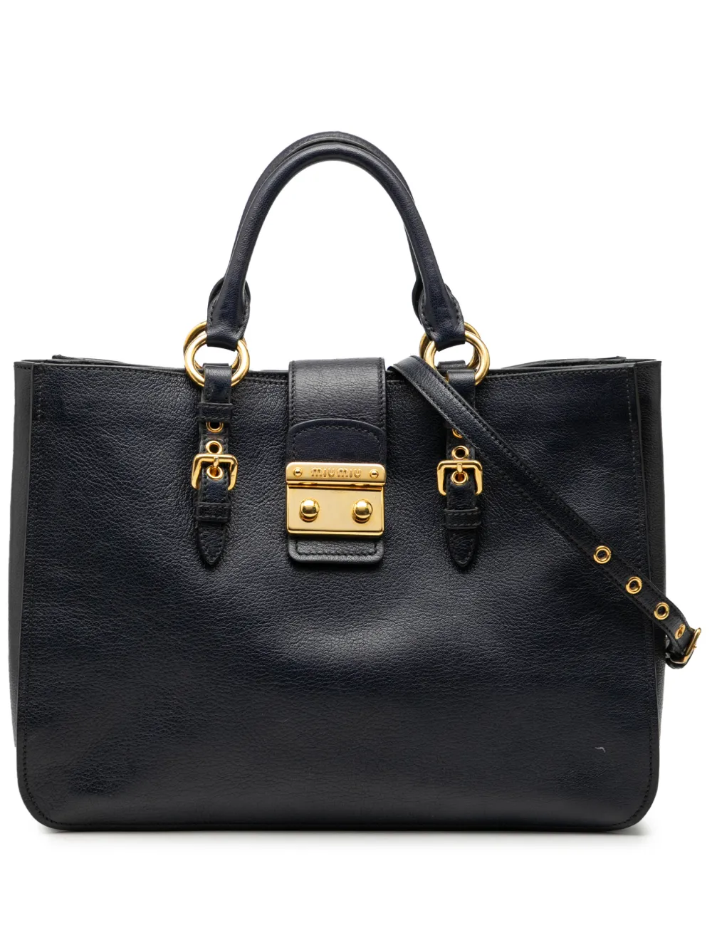 Miu Miu Pre-Owned 2010-2025 Goatskin Madras satchel - Nero