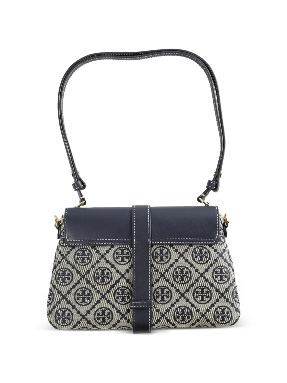  Tory Burch Small T Monogram Buckle-fastening Shoulder Bag - Neutrals 