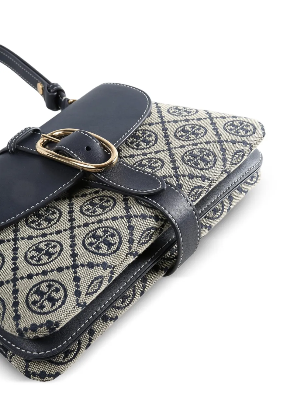  Tory Burch Small T Monogram Buckle-fastening Shoulder Bag - Neutrals 