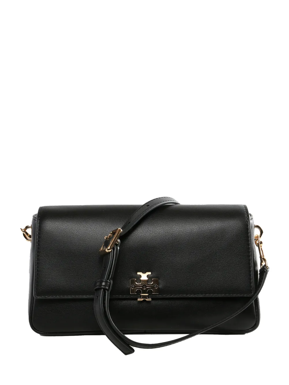 Tory Burch Small Charlie Logo-detail Shoulder Bag In Black