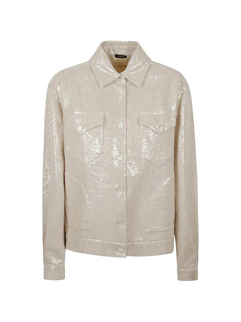 Kiton sequin-embellished denim jacket - Toni neutri
