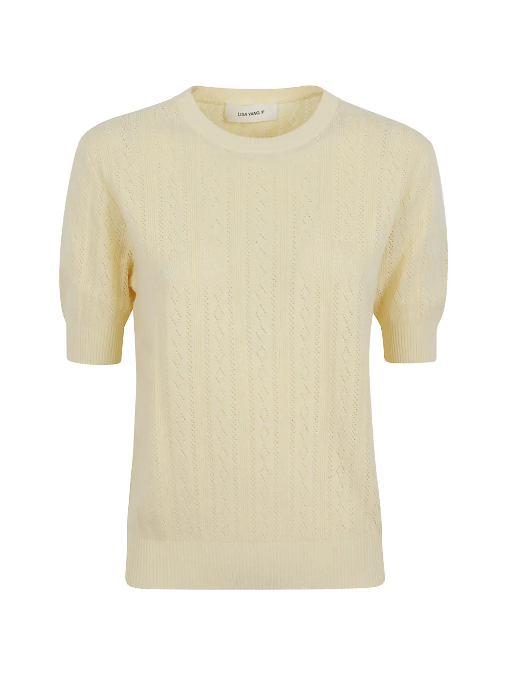Lisa Yang pointelle-knit short-sleeve sweater - Giallo